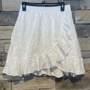 J. Crew Asymmetrical White Ruffle Skirt